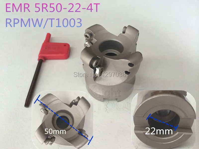 

EMR 5R50-22-4T круглый дюбель, цилиндрическая фреза, диаметр резки 50 мм RPMW1003 вставки
