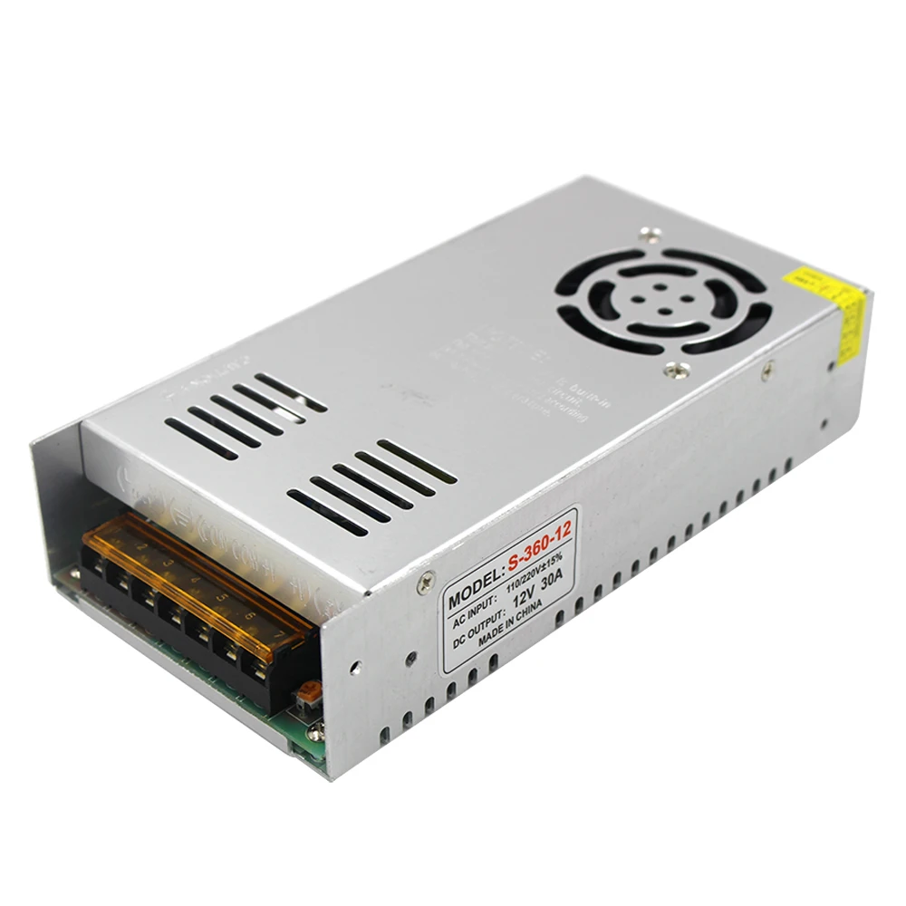12V 30A 360W Драйвер импульсного источника питания для Светодиодный светильник полосы Дисплей AC200-240V