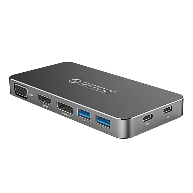 Orico 8 в 1 док-станция type-C многофункциональный концентратор 2 Usb 3,0 порта конвертер Usb-C к Dp 4K Hd Hdmi Vga Displayport ноутбук