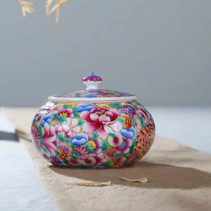 Цзиндэчжэнь ручная роспись Изысканная эмалированная цветная Цветочная печать