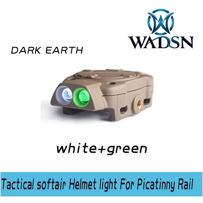 DE-White-GREEN Тактический шлем-светильник WADSN Princeton для Пикатинни с дистанционным выключателем, хвостовая лампа белого и красного цвета, ИК-светильник для оружия WNE05016 - Цвет: DE-White-GREEN