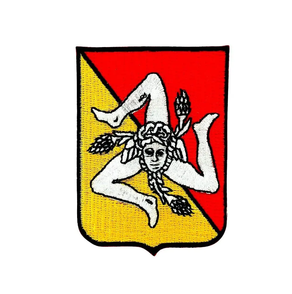 Патч toppe toppa ricamate termoadesiva bandiera sicilia trinacria scudetto|Значки| |