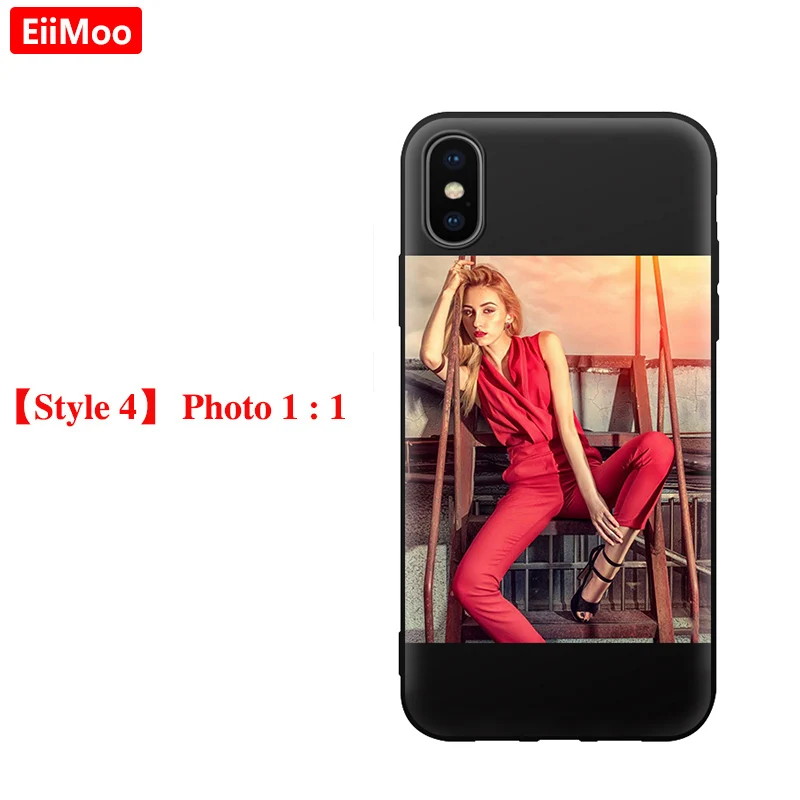 Style 4 EiiMoo фото пользовательский чехол для телефона для iPhone XS Max XR X чехол силиконовый черный чехол iPhone 6 S 7 8 Plus 11 Pro Max Picture DIY - Цвет: Style 4