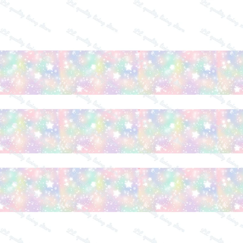 Светящиеся звезды печатных grosgrain розовая лента ручной материал DIY аксессуары вечерние украшения, атласные ленты 50 ярдов