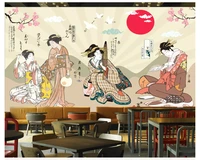 beibehang vintage classic stereo thick silky 3d wallpaper japanese sushi restaurant food shop papel de parede wall paper behang
