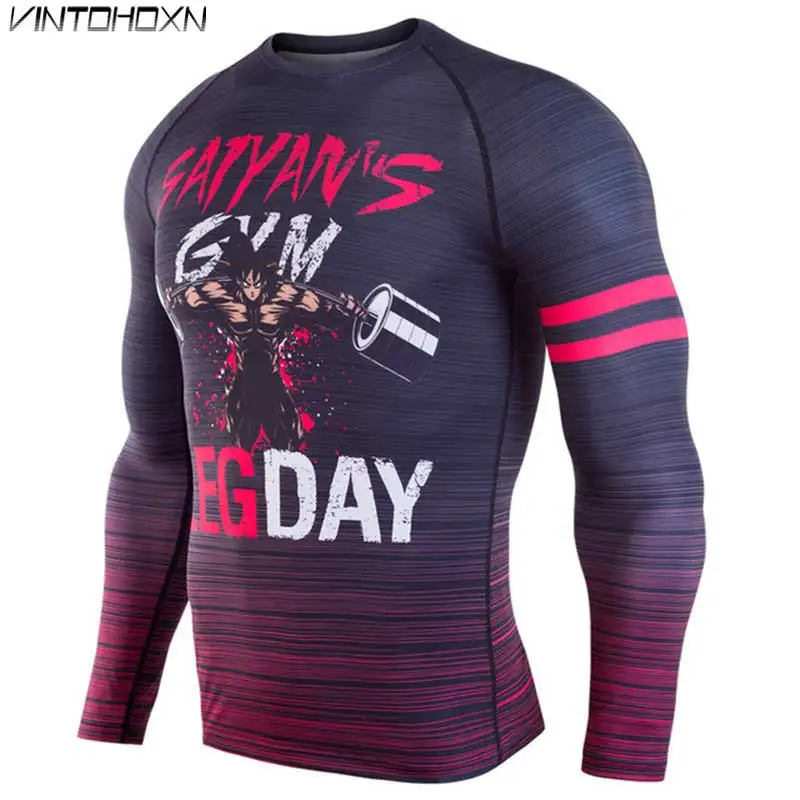 Для мужчин быстросохнущая тренировки в зале Топы футболка с длинными рукавами