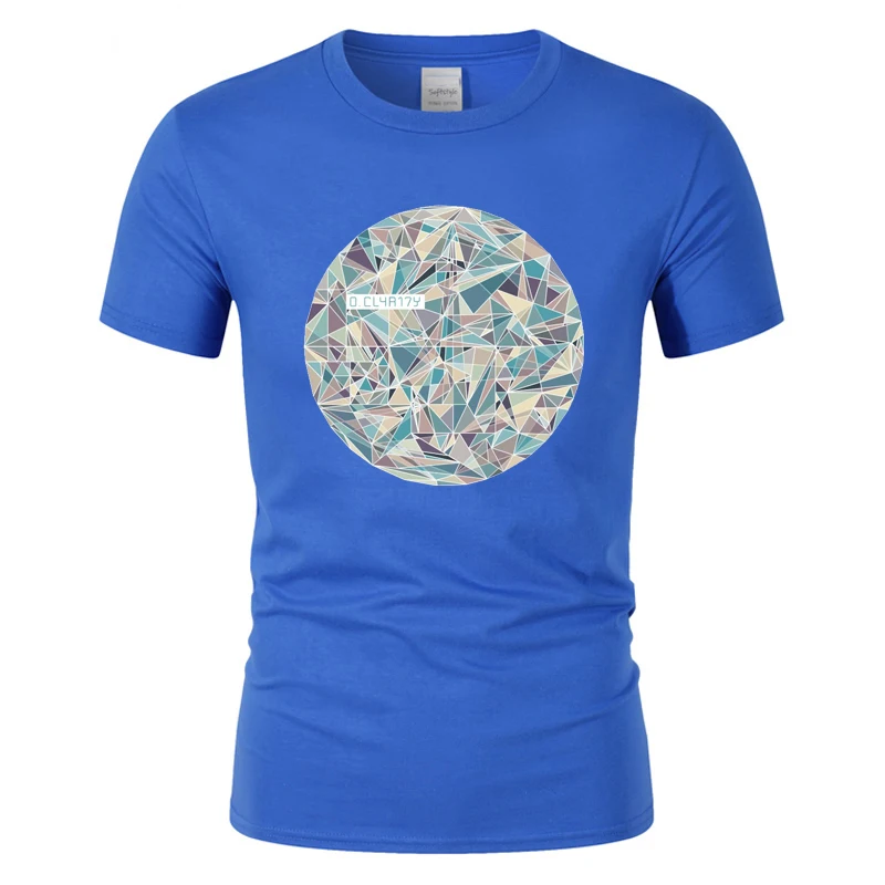 2019 модная футболка из чистого хлопка с круглым вырезом Хроматическая круглая