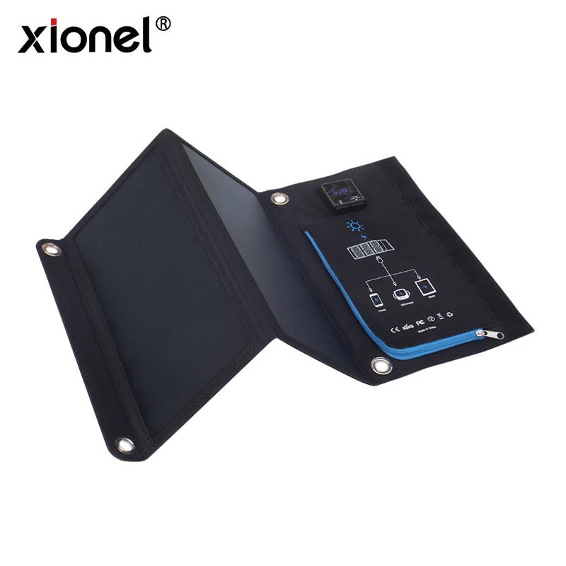 Xionel SunPower 15 Вт солнечных батарей Зарядное устройство 5V 2.1A USB Выход устройств Портативный солнечные панели-батареи для нагрева воды в бассейнах на смартфоны