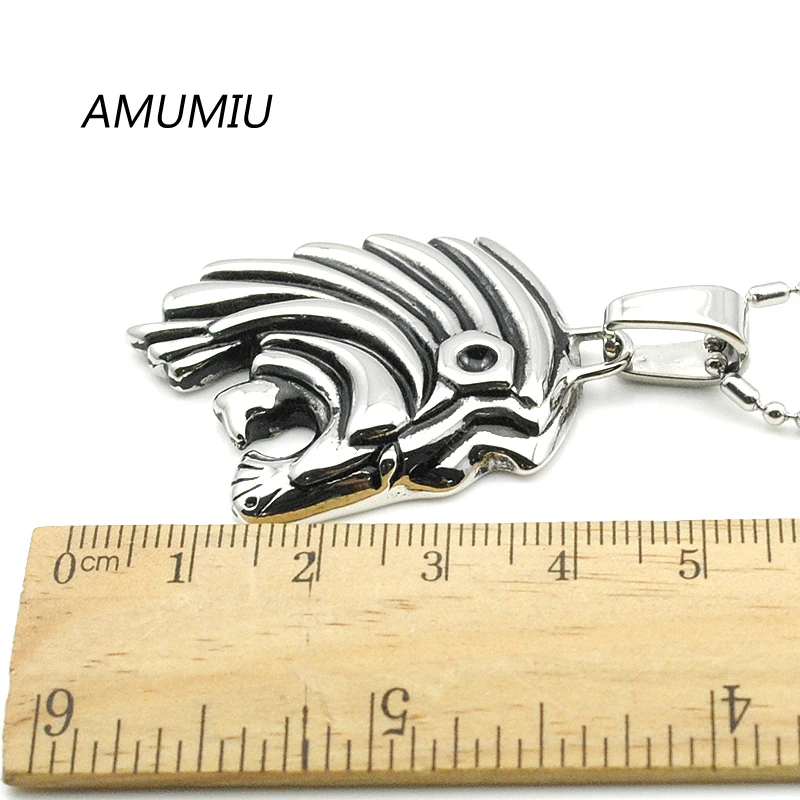 Мужская цепочка с подвеской AMUMIU кулон в виде головы льва украшение из
