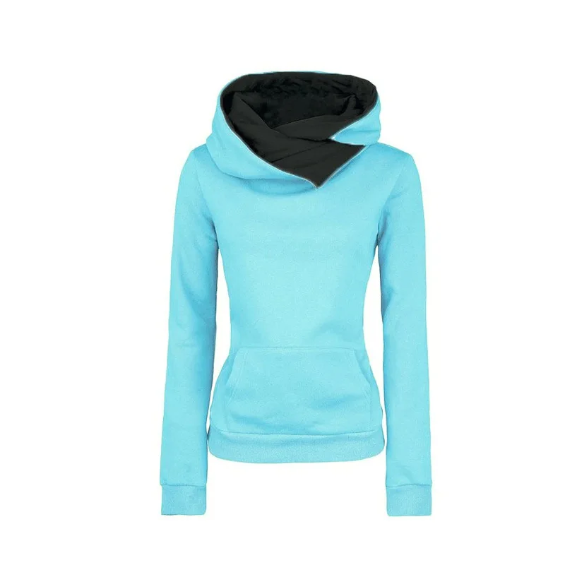 ЛИВА девушка Новая европейская мода с лацканами капюшоном sweatershirt личность осень