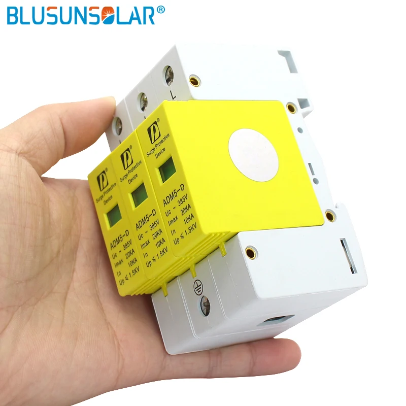 Высокое качество 3P 20KA 110V 220V 385V AC din-рейка SPD Защита от перенапряжения анти-молния