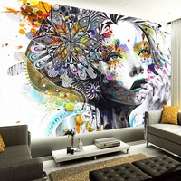 custom mural wallpaper color hand painted abstract graffiti beauty art background photo wallpaper living room bedroom home decor