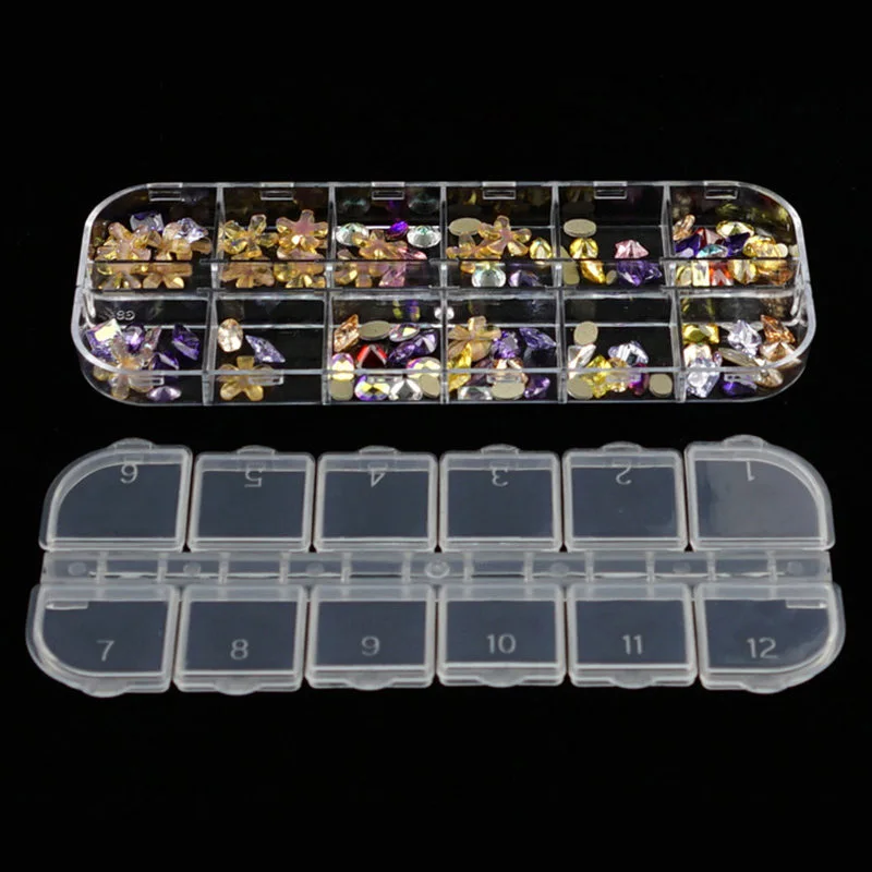 Коробка для хранения с двойной вышивкой органайзер бусинами и таблетками 12 ячеек