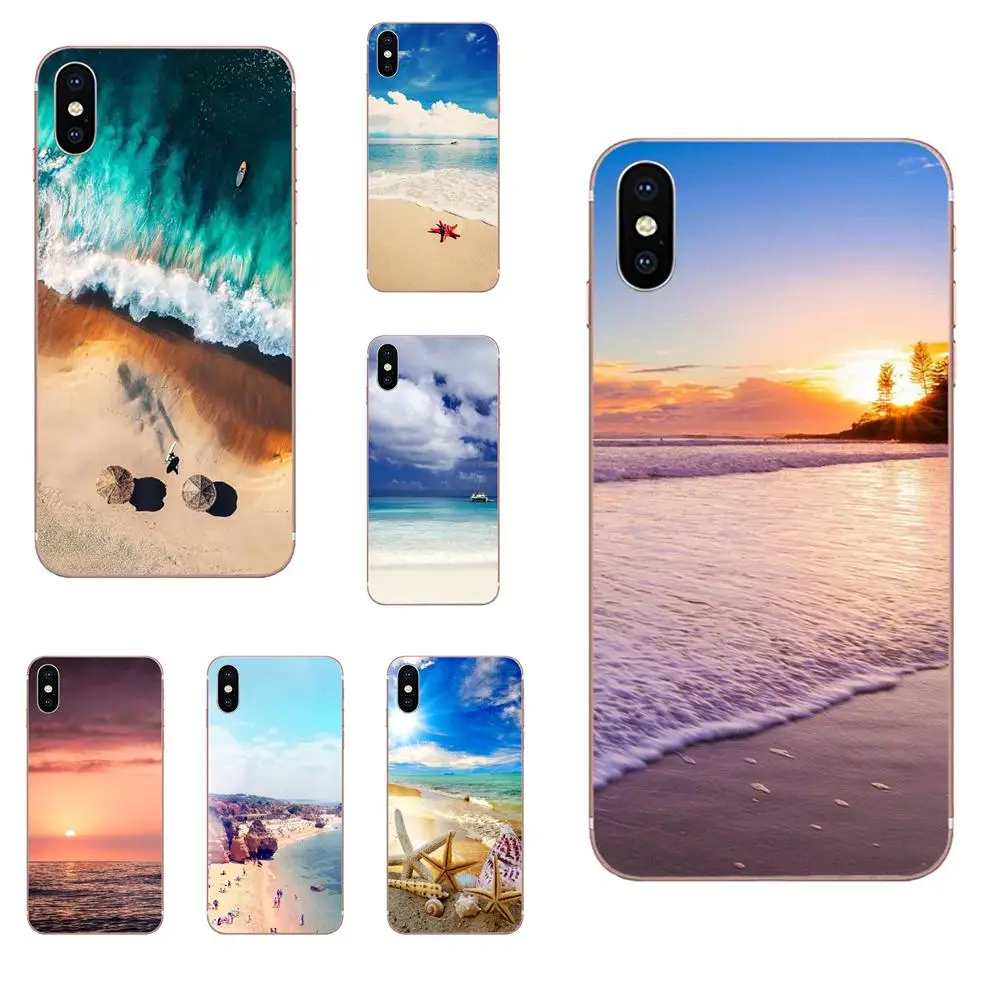 Закат море голубое небо песчаный пляж пейзаж для Galaxy J1 J2 J3 J330 J4 J5 J6 J7 J730 J8 2015 2016 2017
