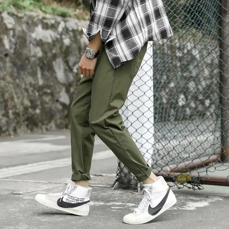 

Casual Men's Pants Solid Sweat Cool Mens Pants For Men Cargo Fitness Men