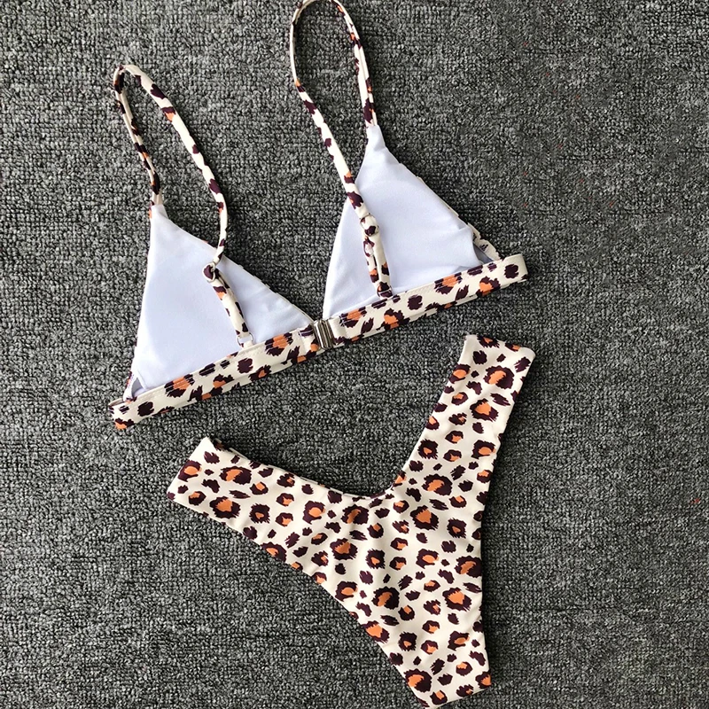 Surfing Bikini set Two-piece Swimwear Padded Push up Bathing suit Summer Womens Ladies Printed Triangle Beachwear |