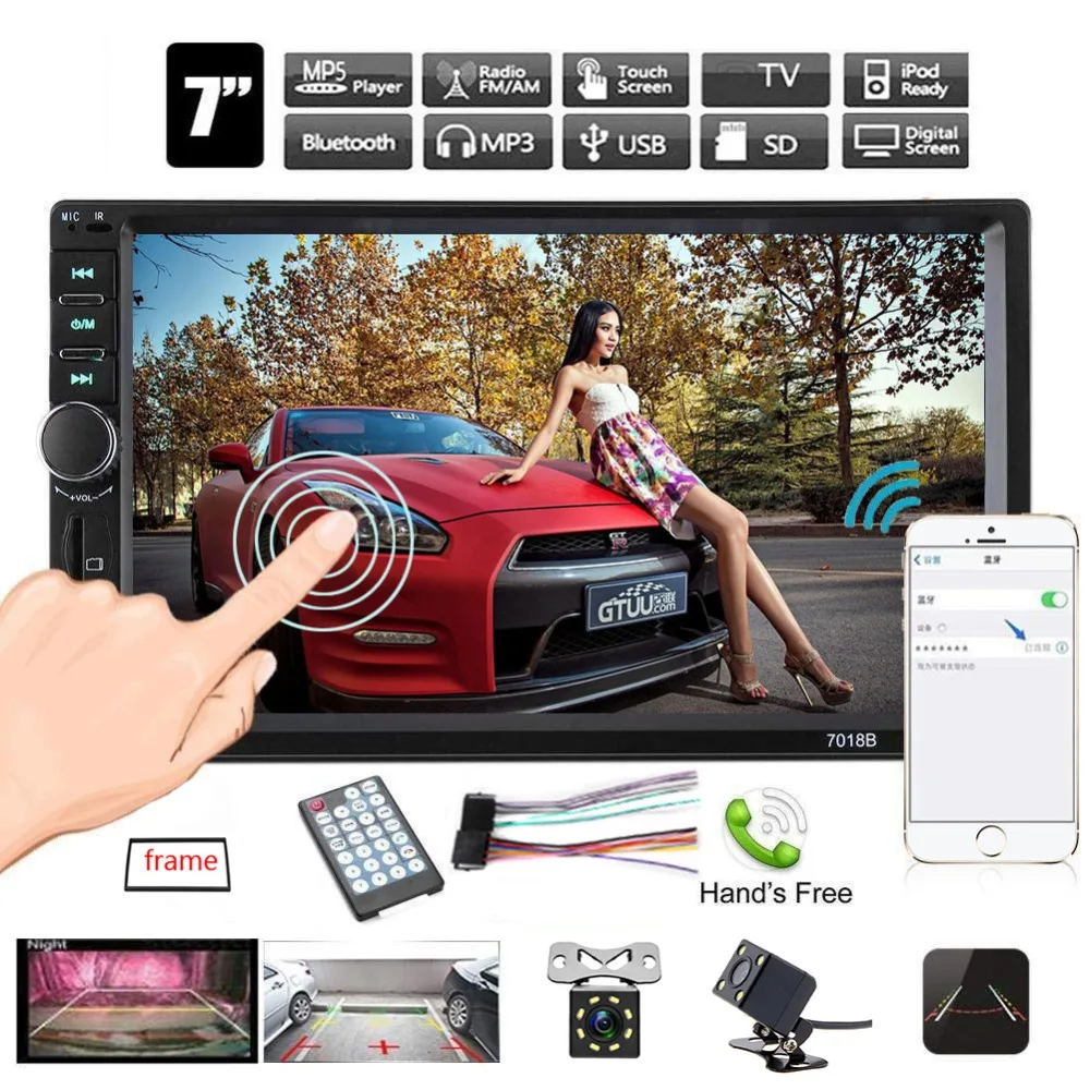 Авторадио Мультимедиа MP5 плеер 7 &quotсенсорный экран Bluetooth 2 Din автомагнитола USB TF FM
