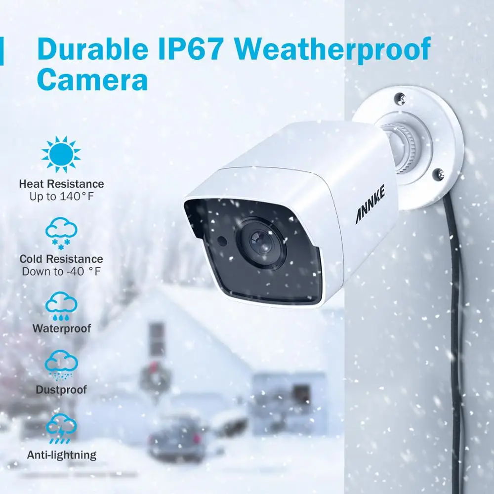 Камера видеонаблюдения ANNKE H.265 + DVR с защитой от непогоды 8 каналов 5 МП Lite HD в 1