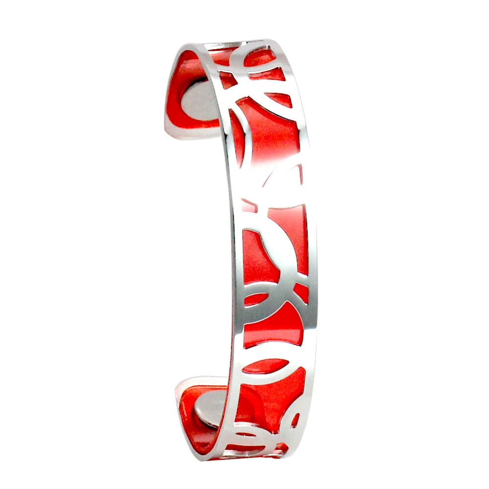 Legenstar обруч-браслет для женщин нержавеющая сталь Manchette Femme Кожа Pulseira Сменные летние ювелирные изделия - Окраска металла: 14 mm red