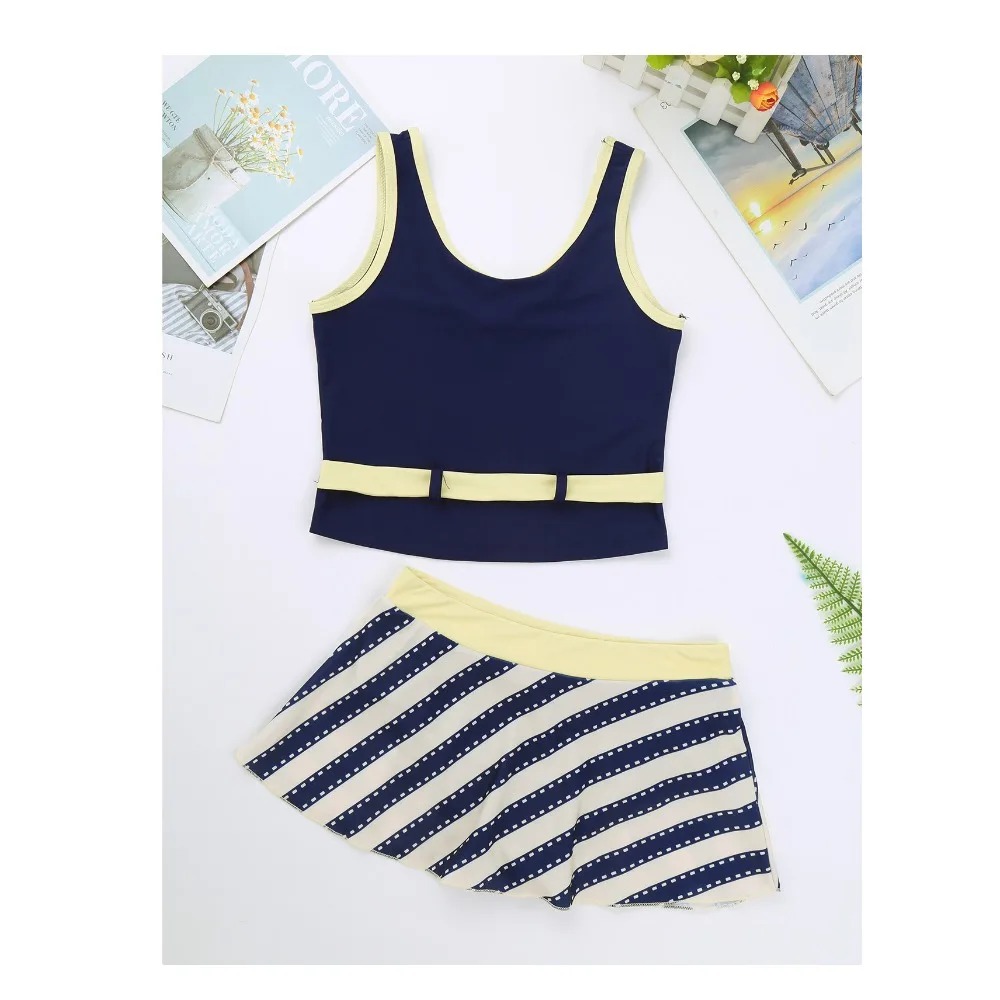 Детский купальник Танкини для девочек из двух предметов купальник-трико топы с