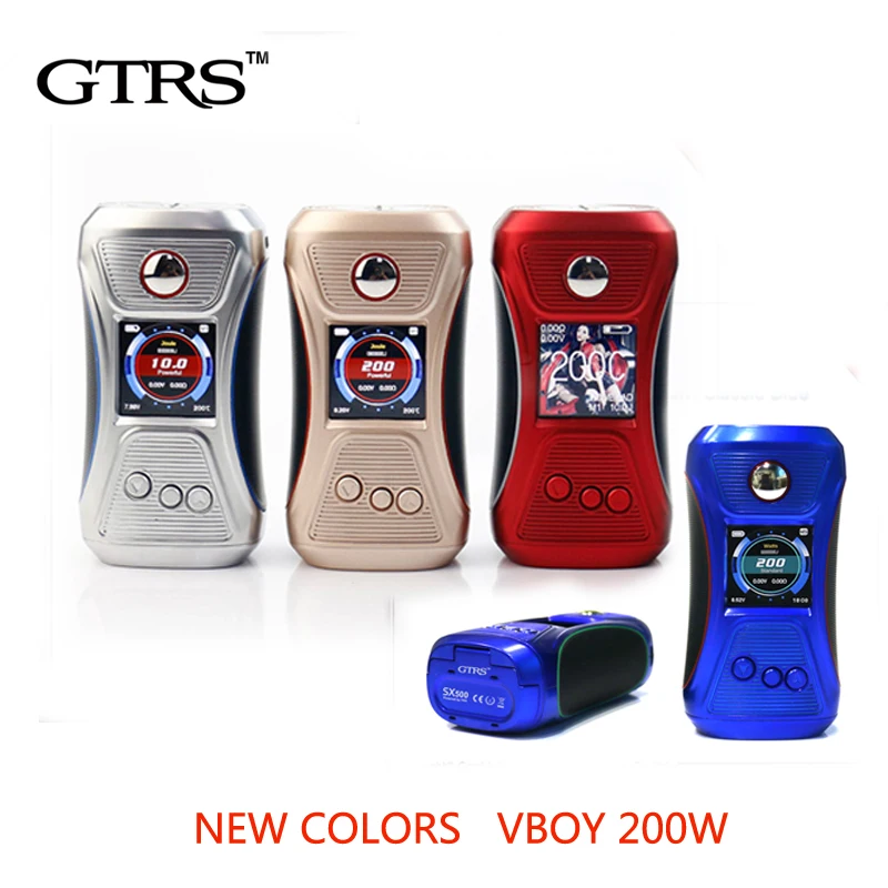 Оригинальный боксмод GTRS Vboy 200 Вт аккумулятор 18650 электронная сигарета мод версии 2