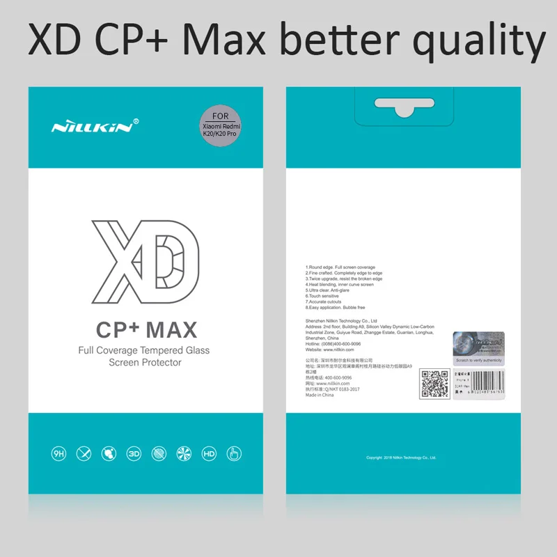 XD CP Max Nillkin XD CP+ Pro макс. закаленное стекло для Xiaomi Redmi K20 Pro Полное покрытие экрана изогнутое защитное Олеофобное - Цвет: XD CP Max