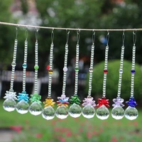 1pcs chakra handmade crystal suncatcher ball prism pendant rainbow maker with octagon beads home hanging suncatchers ornament