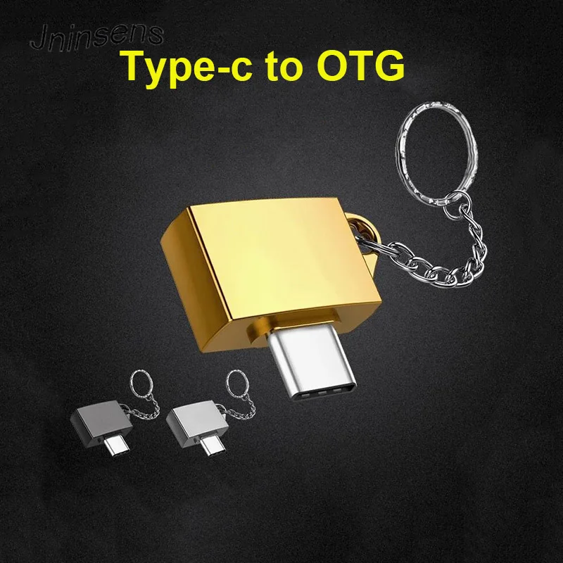 Металлический адаптер с разъемом OTG Type C для USB 2 0 Male Female брелоком телефона геймпад