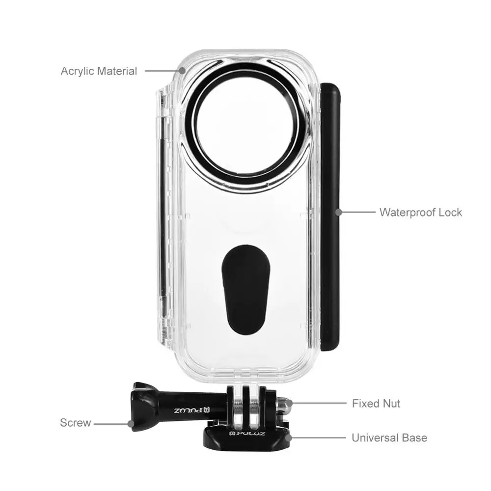 買取 PULUZ 5 30m 水中防水保護シェルケースのための Insta360 ONE X カメラアクセサリー & バックル基本マウント & ネジ