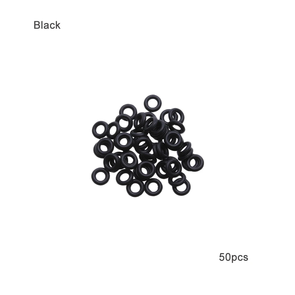 50pcs - black 50/100 шт/комплект, охотничьи резиновые уплотнительные кольца, уплотнительная прокладка, шайба, втулки, стебли/полеты, дартс, наконечники стрелы, аксессуары для замены - Цвет: 50pcs - black