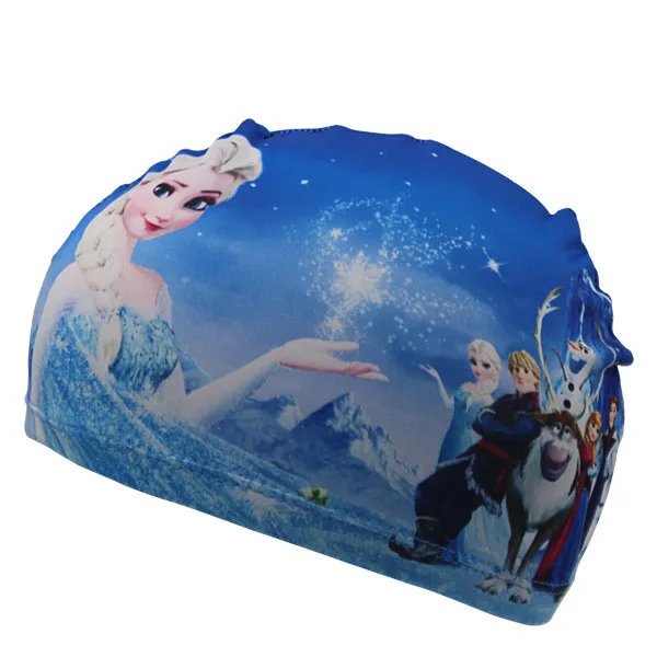 New Cute Cartoon Print Swimming Caps for Children Kids Polyster Pool Swim Caps for Long Hairs Swim Hat Bathing Caps for Baby