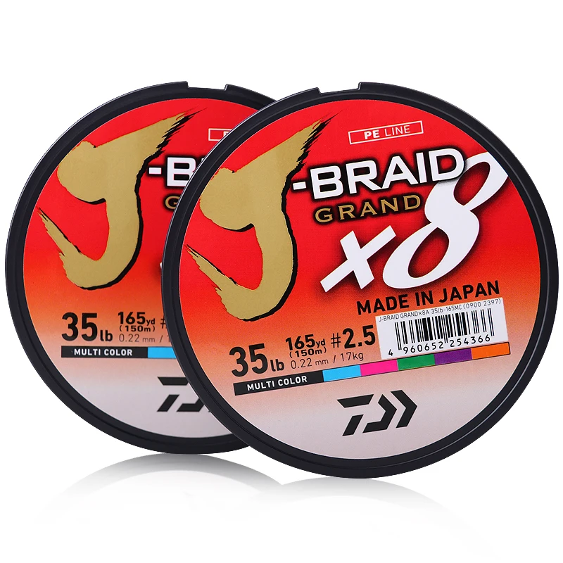 Новинка DAIWA J-BRAID GRAND X8 плетеная леска PE темно-зеленая многоцветная Сделано в Японии