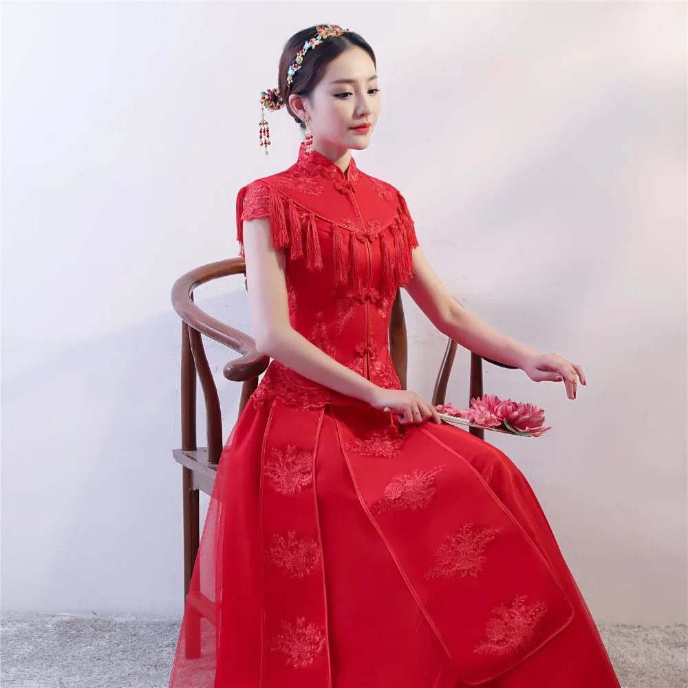 

Shanghai Story traditional chinese wedding dress Qipao Women's Dress Chinese Style Dress Cheongsam Xiuhe Suit
