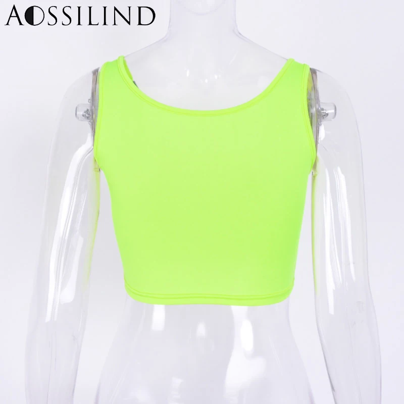 Женская футболка AOSSILIND неоново зеленая с пряжкой на лето 2019|Топы| |