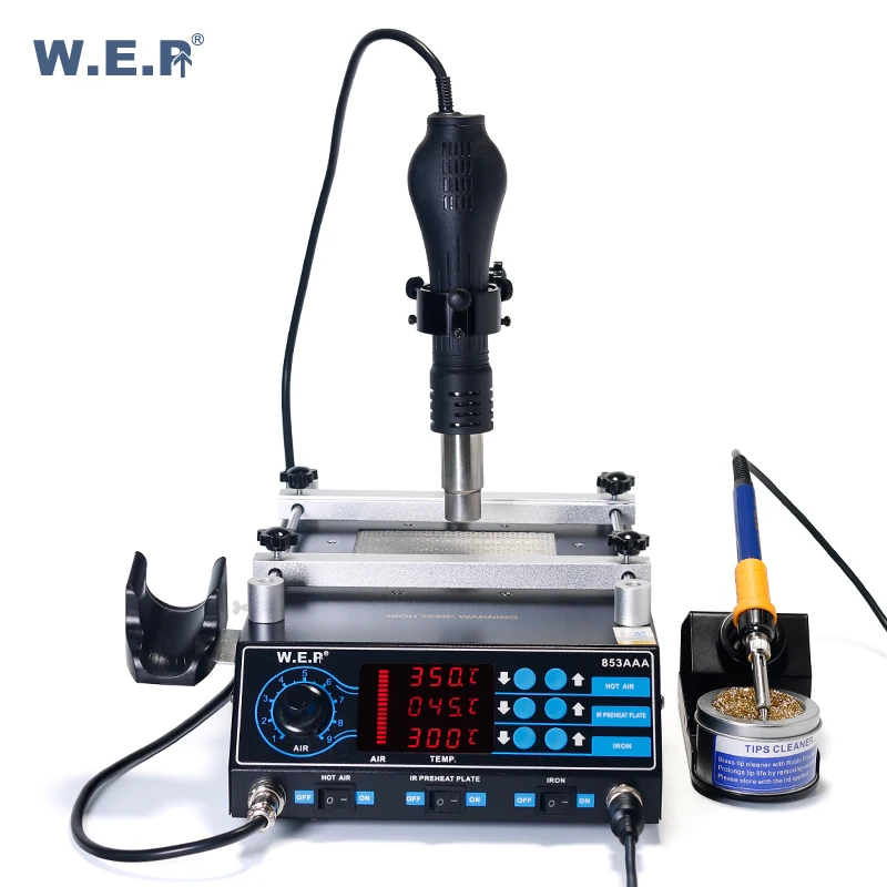 Паяльная станция WEP 853AAA BGA паяльная 1200 Вт SMD тепловая пушка паяльник сварочное
