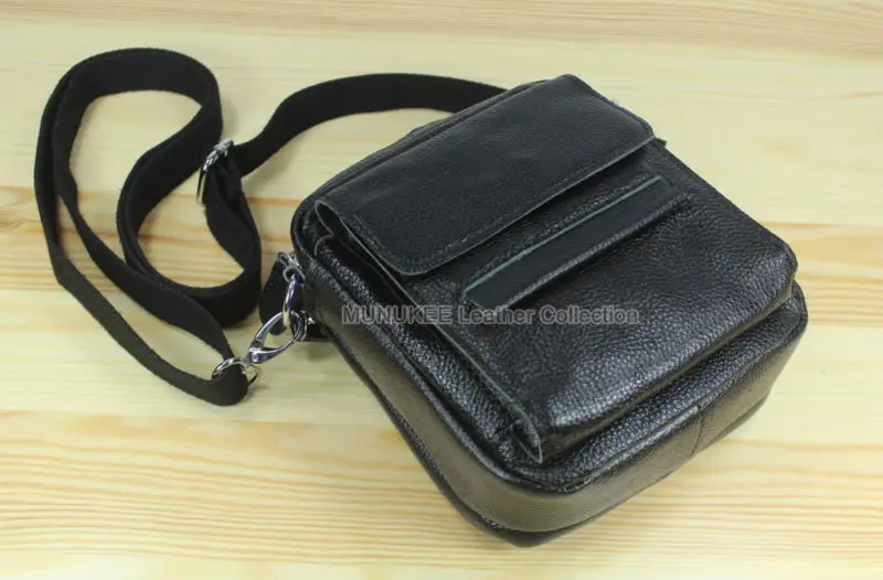 Fashion New Genuine Leather messenger bags Men crossbody Bag Real leather Shoulder Bag for men small bag Casual Black M154