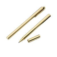 1pc high quality gold metal gel pen 0 5mm black ink pen marker student writing stationery school office business supplies