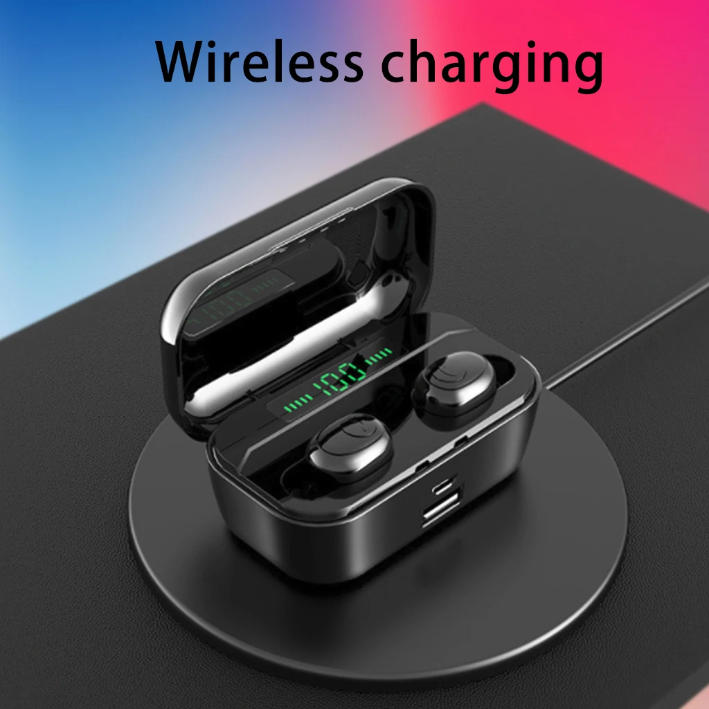 G6S TWS Bluetooth наушники 8D стерео Беспроводная Мини водонепроницаемая гарнитура с 3500 мАч светодиодный дисплей зарядная коробка Беспроводная зарядка