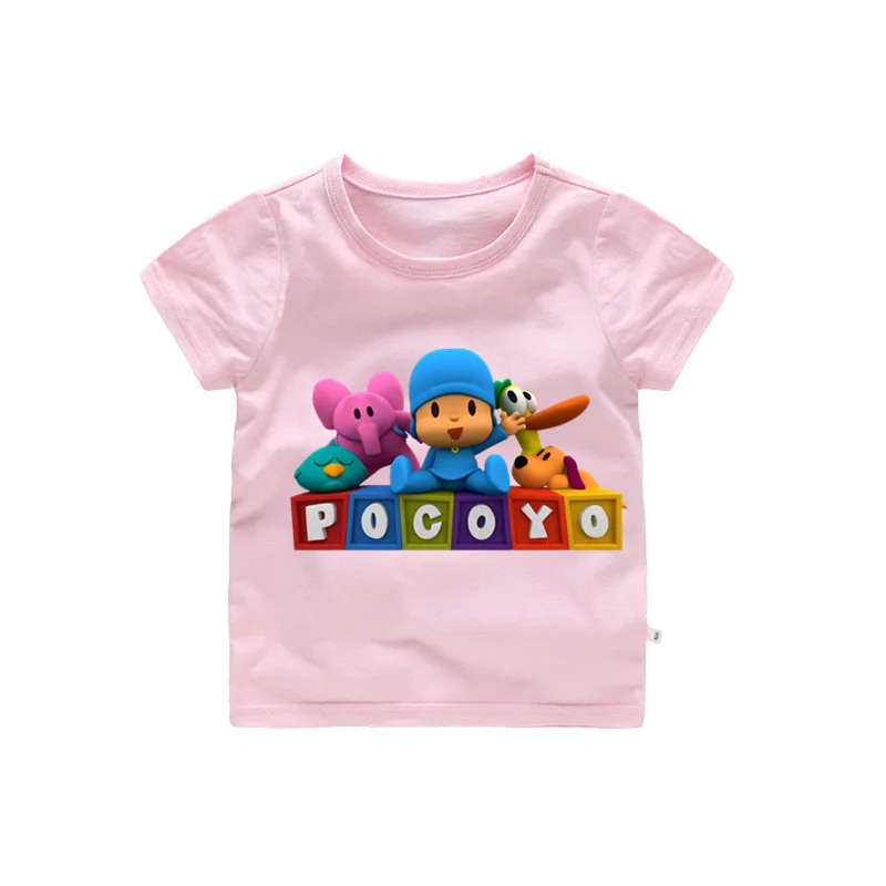 2019 cartoon pocoyo T-Shirt Cotton clothes Summer mouse T Shirt For Boys Tops Kids Children short sleeve Clothes | Мать и ребенок