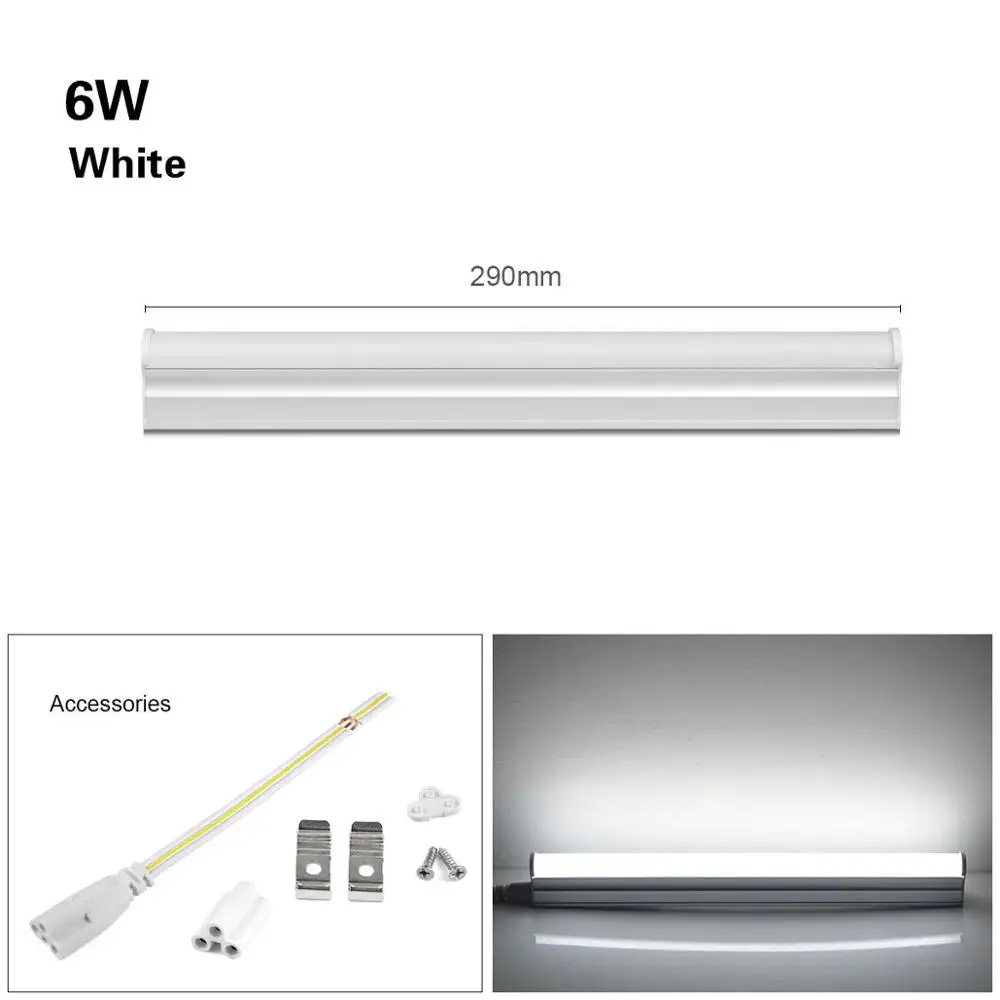 6W 29CM White T5 светодиодный настенный светильник трубка 220V T5 Светодиодный лампа светодиодный шкаф светильник 6 Вт 10 Вт 300 мм 600 мм Люминесцентная T5 трубки Декор шкаф Кухня светильник Инж - Цвет: 6W 29CM White