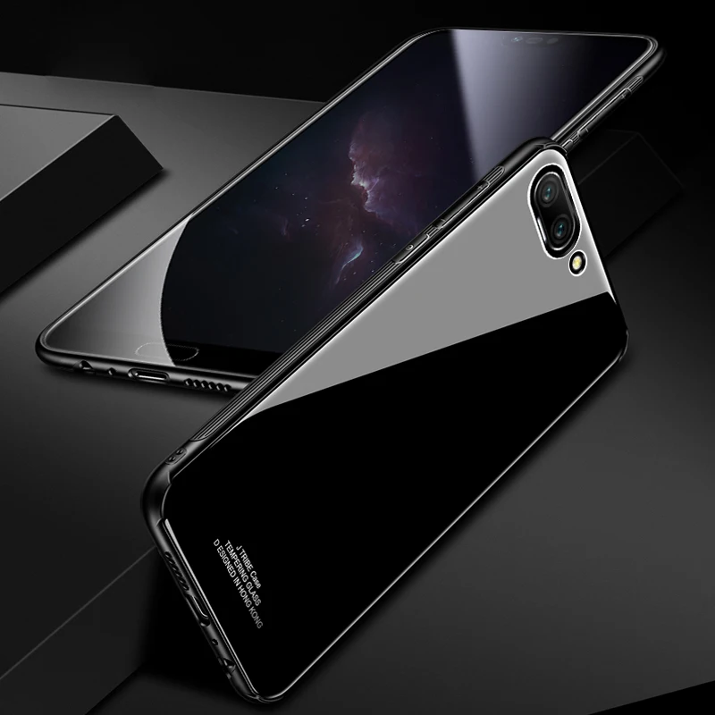 Чехол из закаленного стекла для Huawei Honor 10 мягкая рамка зеркальная поверхность