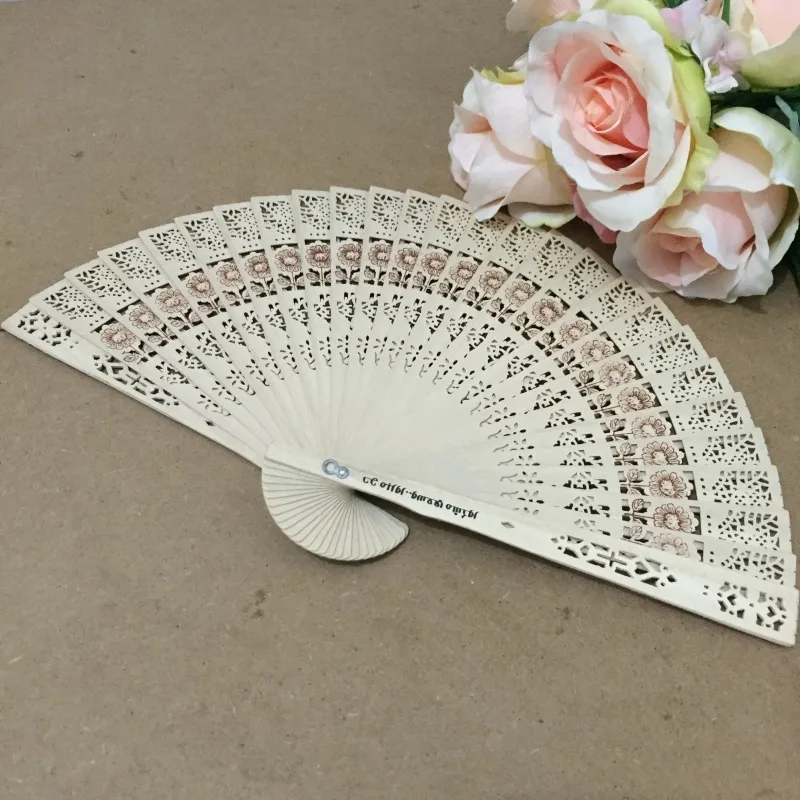 50 шт./лот подсолнухи китайский аромат Деревянный Ручной Веер с