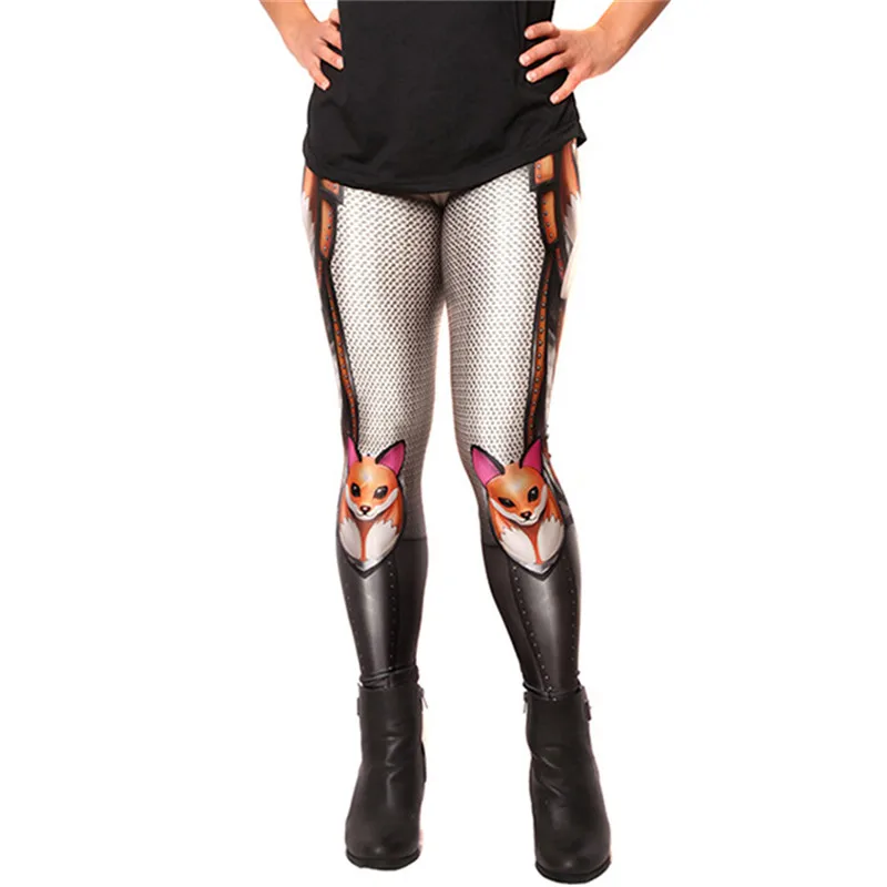 Женские леггинсы для фитнеса с высокой талией и 3D принтом лисы|women leggings|3d printted woman