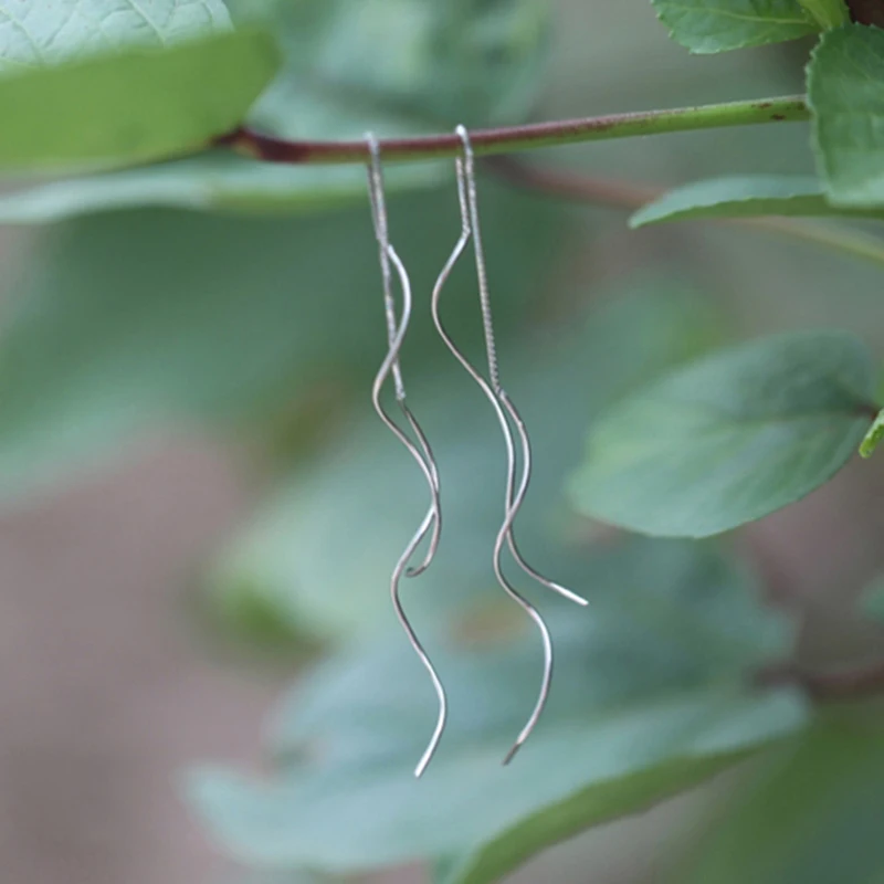 Женские длинные серьги подвески из серебра 925 пробы|Серьги-подвески| |