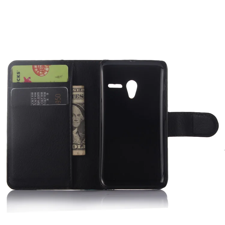 Case for Alcatel One Touch Pixi 3 4.0 inch 4050A 4013X 4013D luxury litchi texture flip leather magnetic cover case wallet style | Мобильные