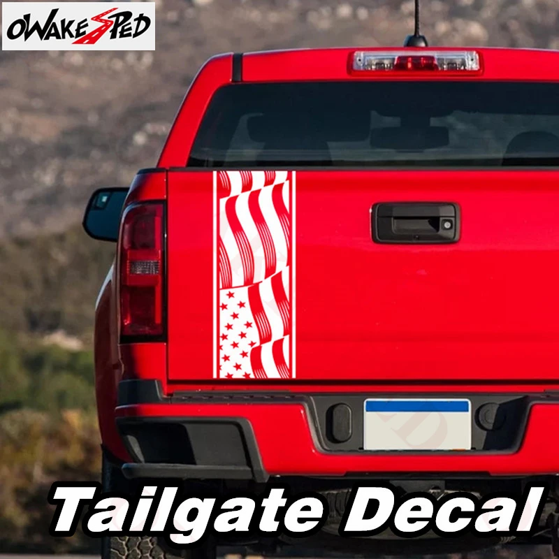 1pcs American Flag Graphics Decal Pick Up Truck Tailgate Sticker Car Tail Decals For Ford F-150 ISUZU Chevrolet Mitsubishi GMC | Автомобили