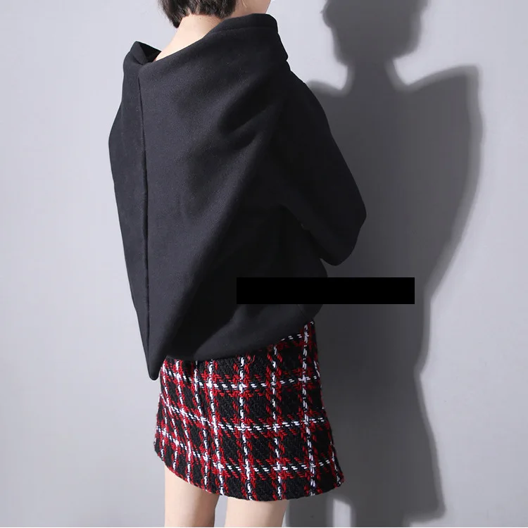 Женское свободное флисовое пальто большого размера плюс в стиле ведьмы