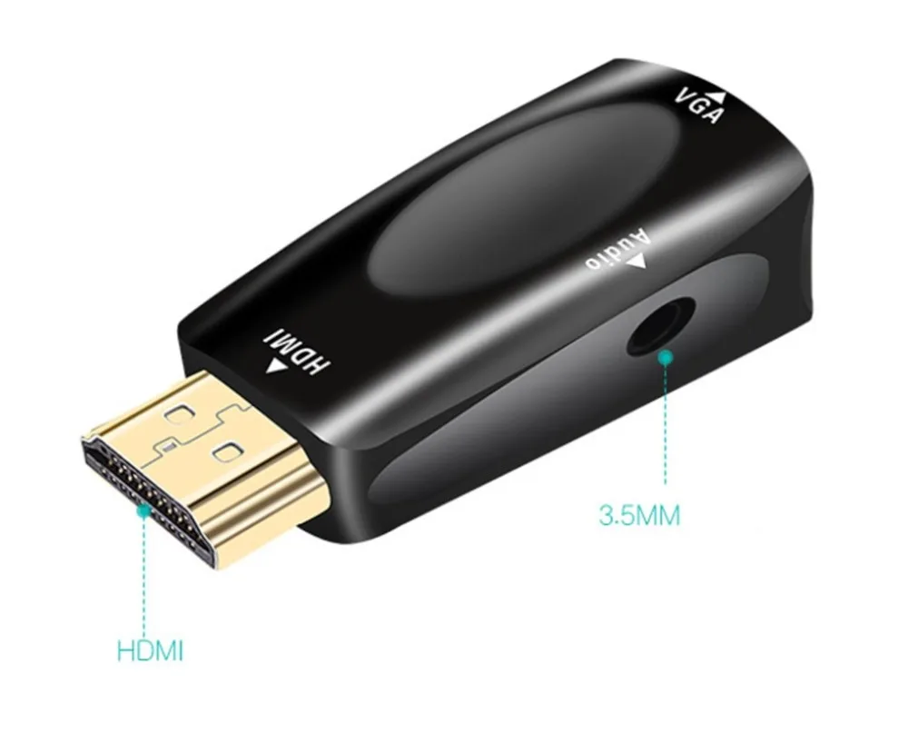Адаптер CHANEVE HDMI-VGA преобразователь аудиокабеля с поддержкой HD 1080P для PS3 PS4 ПК