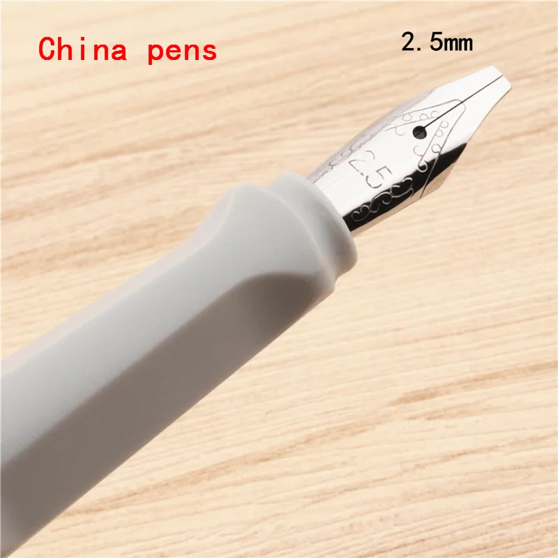 2.5mm-pen Роскошная Jinhao 872 матовая серая английская каллиграфия Duckbill параллельная художественная ручка цветочный корпус Плоский Наконечник тибетская Арабская авторучка - Цвет: 2.5mm-pen