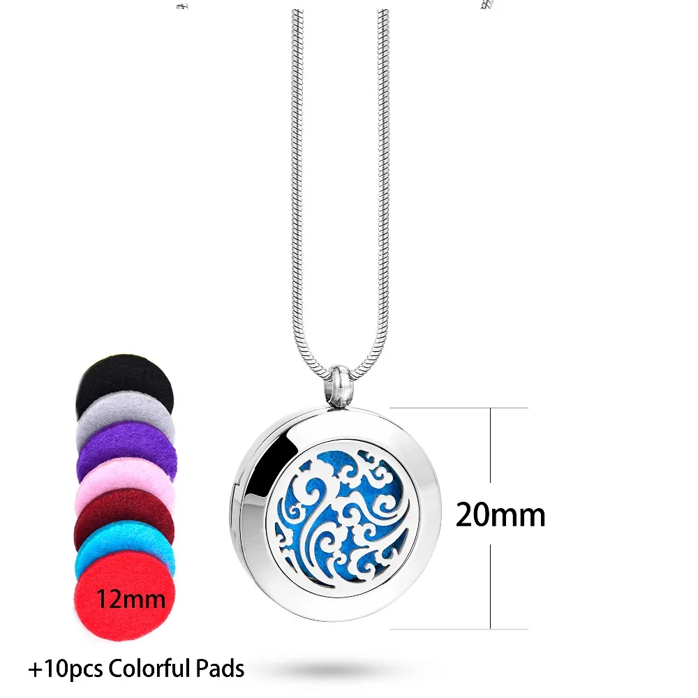 Ожерелье медальон из нержавеющей стали для ароматерапии 20 мм|diffuser necklace|locket
